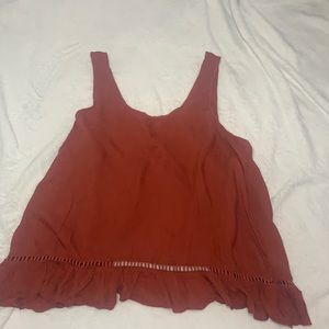 burnt orange high low tank top